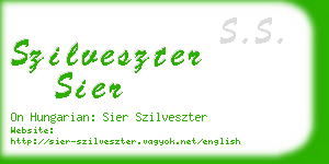 szilveszter sier business card